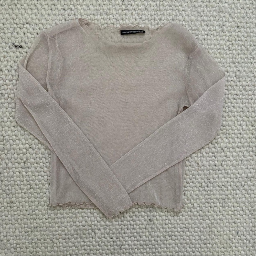 Brandy Melville Light Pink Sheer Top